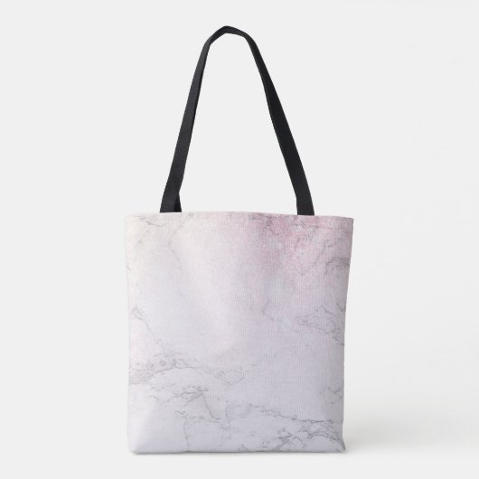 Schöner Personalisierter Marmor mit Rose Glitzer Tasche (Rückseite)