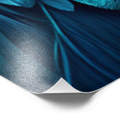 Schöner Pfau auf schwarzem Hintergrund Fotodruck (Ecke)