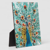 Schöner Pfau Emerald Green Turquoise Peacock Fotoplatte (Seite)