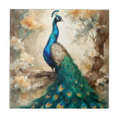 Schöner Pfau Fliese (Vorderseite)