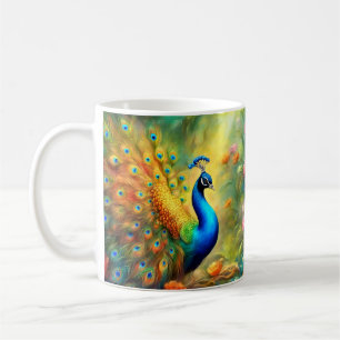 Schöner Pfau im Gartenvogel 98 Kaffeetasse
