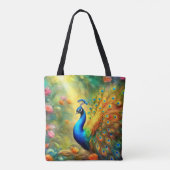 Schöner Pfau im Gartenvogel 98 Tasche (Rückseite)