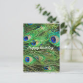 Schöner Pfau individuell anpassbar Postkarte (Stehend Vorderseite)