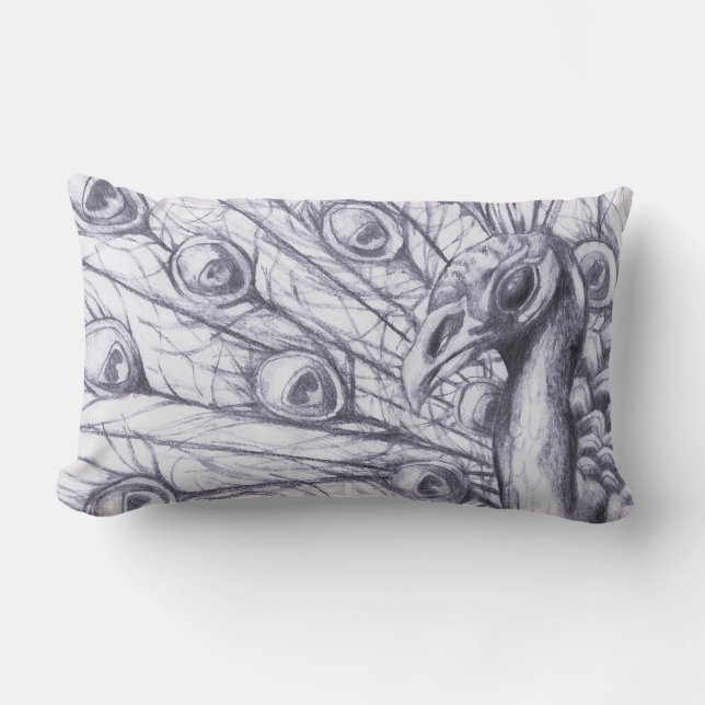 Schöner Pfau Lendenkissen (Vorderseite)