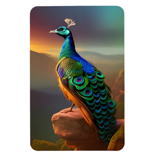 Schöner Pfau Magnet (Vertikal)