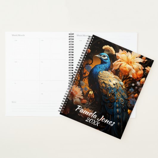 Schöner Pfau mit Blume Planer (Anzeige)