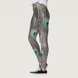 Schöner Pfau mit offenem Schwanz Leggings