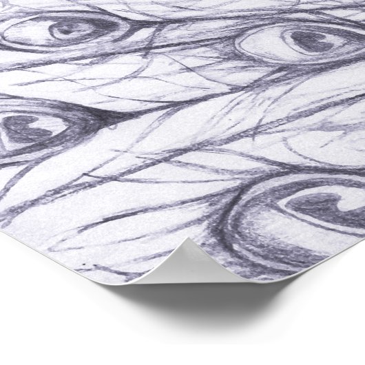 Schöner Pfau Poster (Ecke)