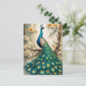 Schöner Pfau Postkarte (Stehend Vorderseite)