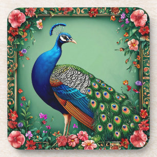 Schöner Pfauenhintergrund Getränkeuntersetzer