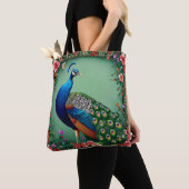 Schöner Pfauenhintergrund Tasche (Von Nahem)