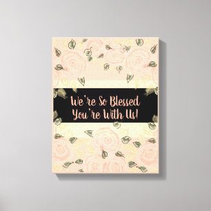 Schöner Pfirsich- und Pink-Shabby Chic-Designer Leinwanddruck