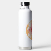 Schöner Pfirsich und weißes Blumenkranz Trinkflasche (Rechts)