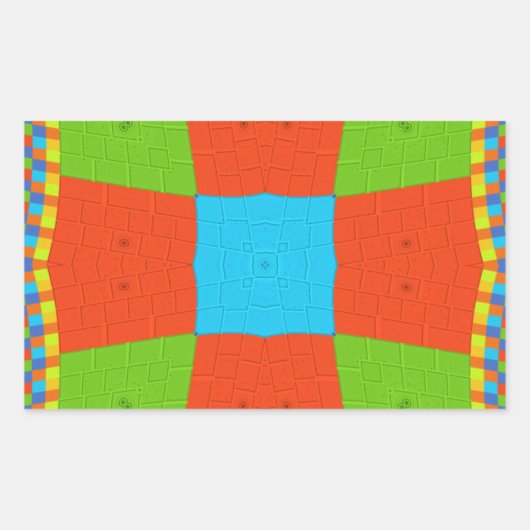 Schöner phantastischer europäischer, farbenfroher rechteckiger aufkleber (Vorderseite)