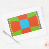 Schöner phantastischer europäischer, farbenfroher rechteckiger aufkleber (Umschlag)