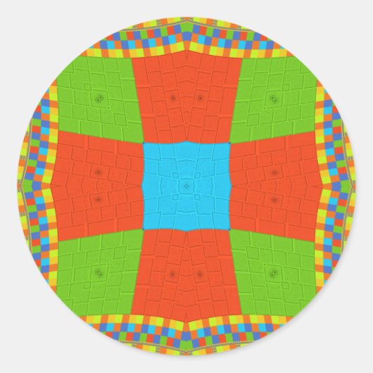 Schöner phantastischer europäischer, farbenfroher runder aufkleber (Vorderseite)