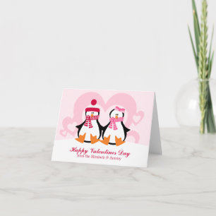 Schöner Pinguin Couple Valentinstag Feiertagskarte