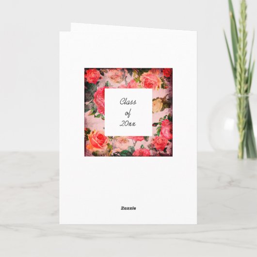 Schöner Pink-Abschluss Karte (Rückseite)