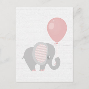 Schöner Pink Baby Elephant Postkarte