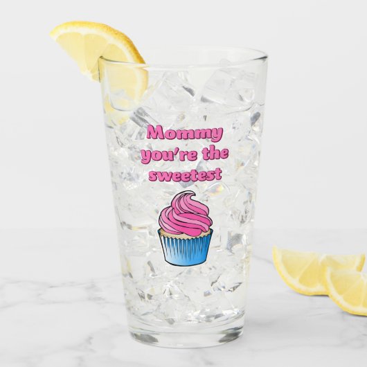 Schöner Pink Cupcake Glas (Vorderseite Ice)