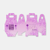 Schöner Pink Glitzer & Ribbon 60. Geburtstag Geschenkschachtel (Ungefaltet)