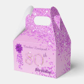 Schöner Pink Glitzer & Ribbon 80. Geburtstag Geschenkschachtel (Vorderseite)