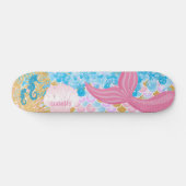Schöner Pink Mermaid Schwanz Skateboard (Horizontal)