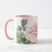 Schöner Pink Peony Romantischer Individuelle Name Tasse (Links)