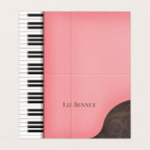 Schöner Pink Piano Musiker Performer Lehrer Visitenkarten (Außenseite Aufgefaltet)