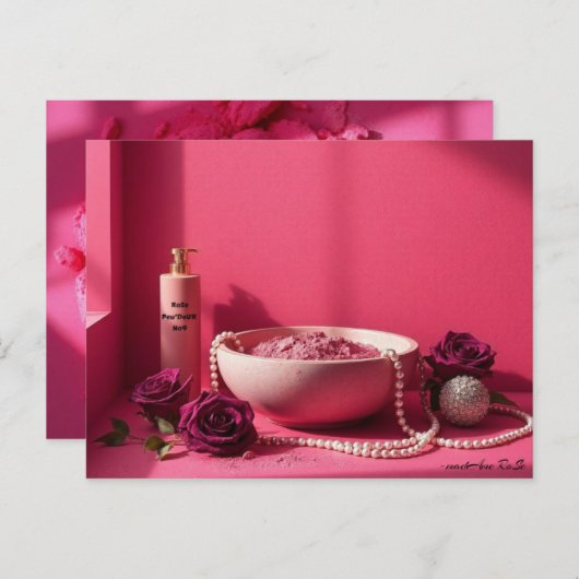 Schöner Pink Powderraum Postkarte (Vorne/Hinten)