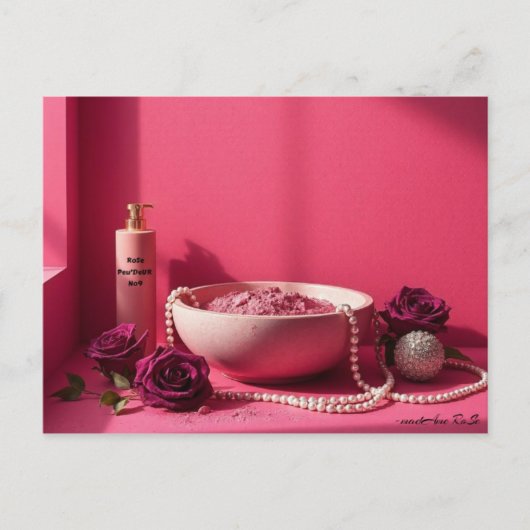 Schöner Pink Powderraum Postkarte (Vorderseite)