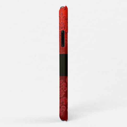 SCHÖNER PINK ROSE RED BLACK DAMASK RUBY MONOGRAMM Case-Mate iPhone HÜLLE (Hinten/Rechts)