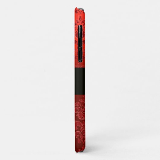 SCHÖNER PINK ROSE RED BLACK DAMASK RUBY MONOGRAMM Case-Mate iPhone HÜLLE (Hinten/Links)
