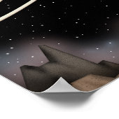 Schöner Planet, der im Weltraum steht. Poster (Ecke)