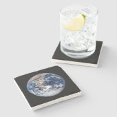 Schöner Planet Earth Stone Untersetzer (Seitenansicht)