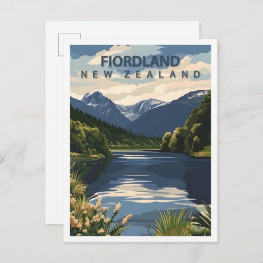 Schöner Platz Fiordland Neuseeland Reisen Postkarte (Vorne/Hinten)