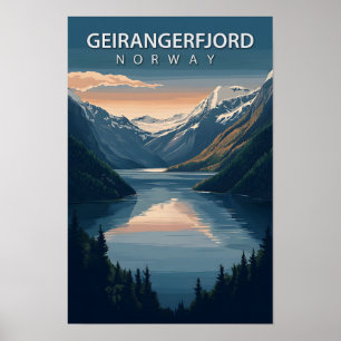 Schöner Platz Geirangerfjord Norwegen Reisen Poster
