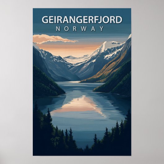 Schöner Platz Geirangerfjord Norwegen Reisen Poster (Vorne)