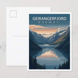 Schöner Platz Geirangerfjord Norwegen Reisen Postkarte