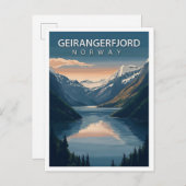 Schöner Platz Geirangerfjord Norwegen Reisen Postkarte (Vorne/Hinten)