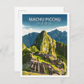 Schöner Platz Machu Picchu Illustration Reise Postkarte (Vorne/Hinten)