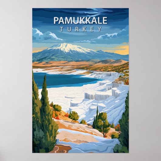Schöner Platz Pamukkale Türkei Art Reisen Poster (Vorne)