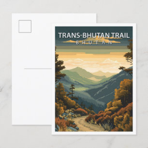 Schöner Platz Trans Bhutan Wanderweg Bhutan Postkarte