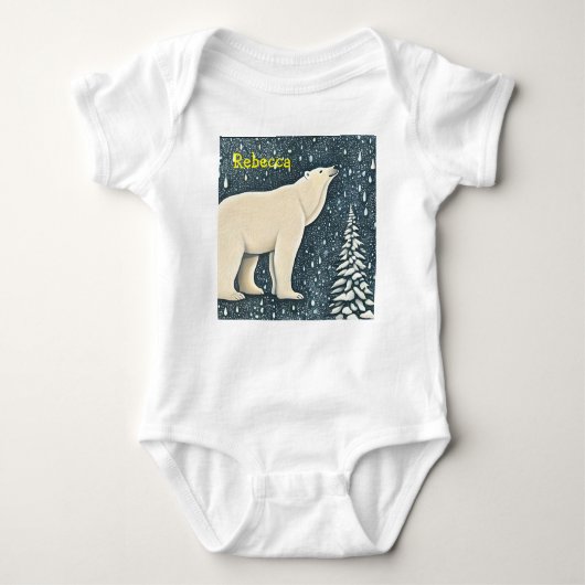 Schöner Polar-Bär Baby Strampler (Vorderseite)