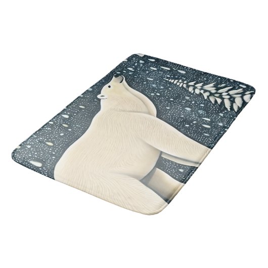 Schöner Polar-Bär Badematte (Schrägansicht)