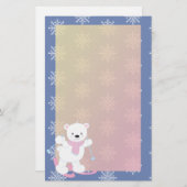 Schöner Polar-Bär Briefpapier (Vorne/Hinten)