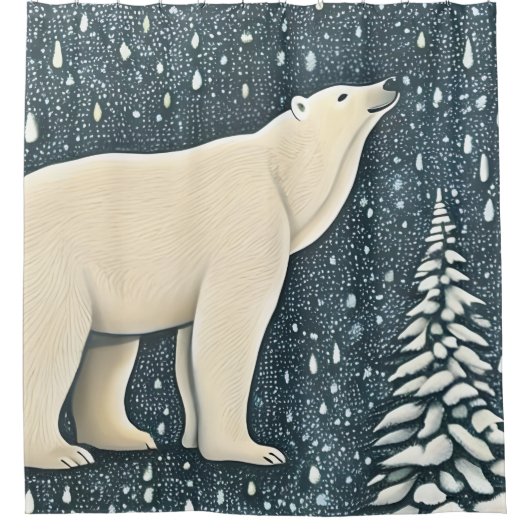 Schöner Polar-Bär Duschvorhang (Vorderseite)
