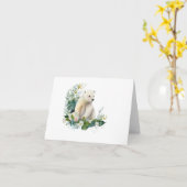 Schöner Polar Bär in Blume BLANK Karte (Gelbe Blume)
