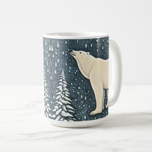 Schöner Polar-Bär Kaffeetasse (VorderseiteRechts)