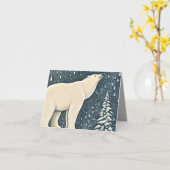 Schöner Polar-Bär Karte (Gelbe Blume)